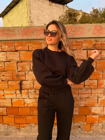 Kadın Tek Alt Giyim Eşofman Siyah