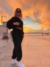 Siyah crop sweatshirt