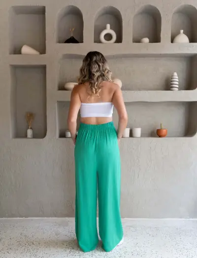 Yeşil bol pantolon 