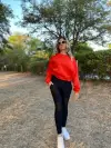 Nar Çiçeği Crop sweatshirt