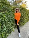 Turuncu crop sweatshirt