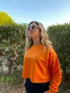 Turuncu crop sweatshirt