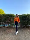 Turuncu crop sweatshirt