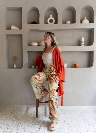 Kiremit rengi kimono