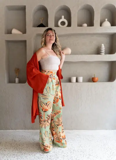 Kiremit rengi kimono