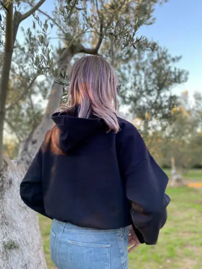 Kapüşonlu Kısa Sweatshirt