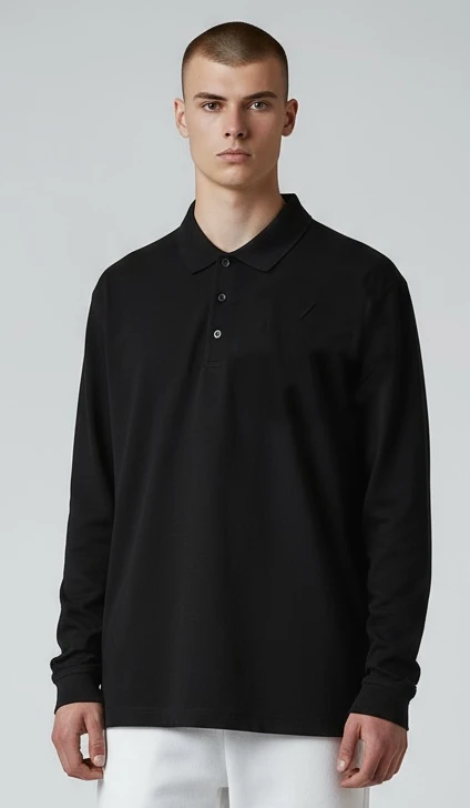 Polo Yaka Uzun Kollu Tişört